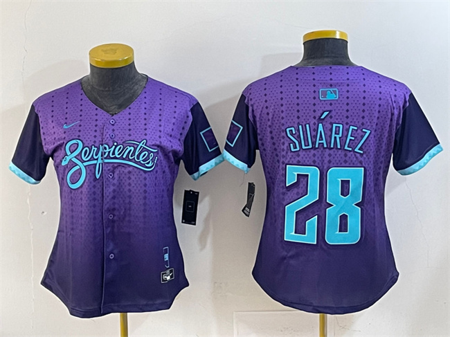 Women's Arizona Diamondbacks #28 Eugenio Suárez Purple 2025 City Connect Limited Stitched Baseball Jersey(Run Small)